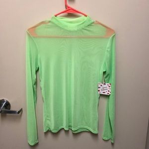 Lime green see through top